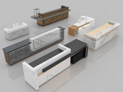 现代接待台3D模型下载